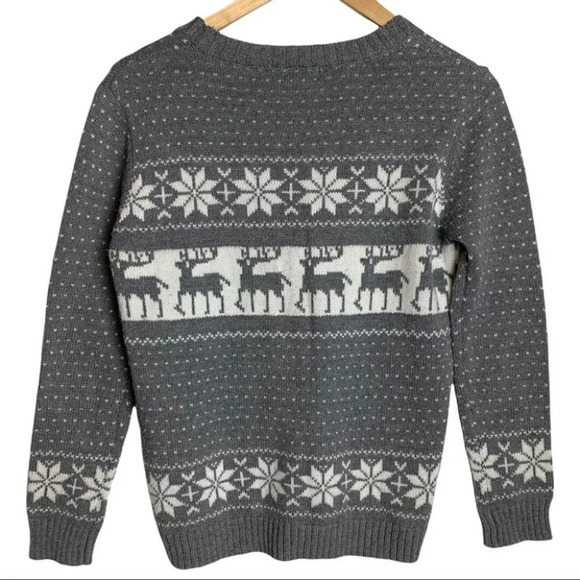 POL Nordic  Deer Sweater Womens Fair Isle Reindeer Holiday Christmas Small - Picture 2 of 9